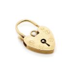 9ct yellow gold heart padlock clasp