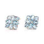 Blue topaz set sterling silver earrings