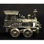 Italian silver miniature steam train locomotive