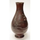 Large Japanese bronze vase