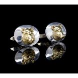 Boar's mask sterling silver cufflinks