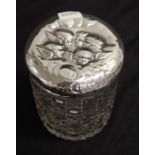 Edward VII sterling silver lidded toilet jar