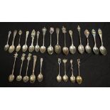 Collection sterling silver souvenir coffee spoons