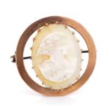Antique Australian cameo and 9ct rose gold brooch