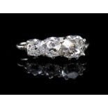 Antique diamond set platinum jump ring