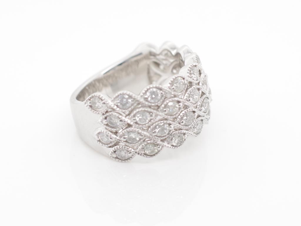 Four tier diamond and 18ct white gold ring - Image 4 of 6