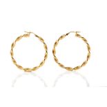 9ct rose gold twist hoop earrings