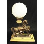Vintage electric bronzed horse figure lamp