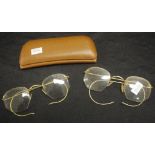 Two pairs of vintage gold plated spectacles