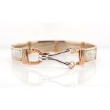 Silver & 9ct rose gold bangle