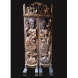 Decorative Burmese carved temple doors