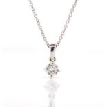 Diamond 18ct white gold pendant and chain