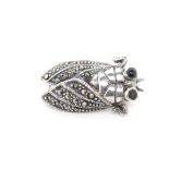 Art Deco period silver cicada brooch