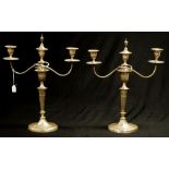 Pair Edward VII sterling silver candleabra
