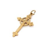 9ct yellow gold cross pendant