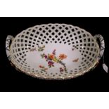 Antique Chelsea pierced porcelain basket