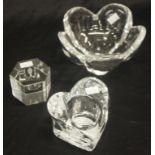 Three various Orrefors clear glass items