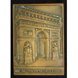Early Arc de Triomphe de l'Etoile brass plaque