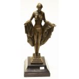 20th Century bronze figure of a young lady