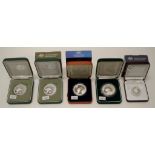 Five RAM commemorative silver $1 proof coins
