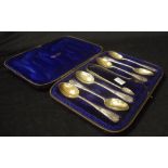 Cased set six Victorian sterling silver teaspoons