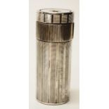 Silver plated cylinder table lighter, S.T. Dupont,