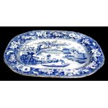 Staffordshire pearlware transfer ware meat platter