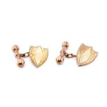 Edwardian 9ct gold lined cufflinks