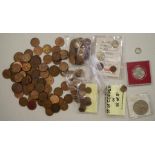 Quantity of Australian copper coins, a threepence