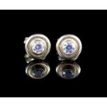 Cz and 9ct yellow gold stud earrings