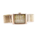 Art Deco period 9ct rose gold Omega watch