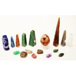 Collection of various polished stone's & obelisks