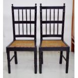 Pair of Japanese black lacquered chairs