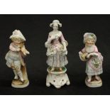 Group three Continental ceramic figures