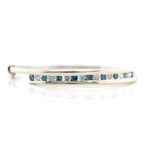 Treated blue diamond and white diamond bangle