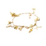 9ct rose gold charm bracelet