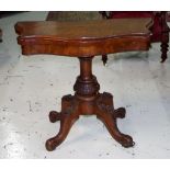 Victorian walnut card table