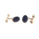 Australian onyx and 9ct rose gold cufflinks