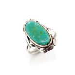 Australian Art & Crafts silver and turquoise ring