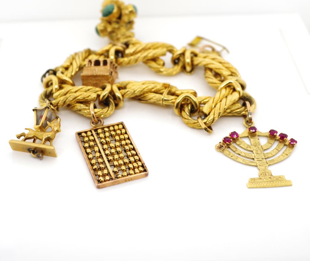 A heavy yellow gold charm bracelet - Image 3 of 3