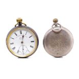 Victorian silver pocket watch and another