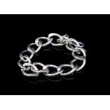 Sterling silver 13mm curb link chain bracelet