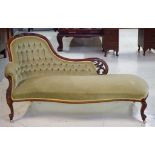 Victorian spoon back chaise longue