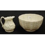Victorian Belleek cream jug & sugar bowl