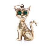 9ct yellow gold cat pendant