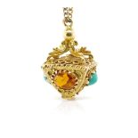 18ct yellow gold Etruscan style pendant