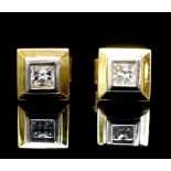 Diamond and 18ct yellow gold stud earrings