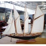 Timber model sailing ship