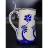 Art Nouveau stoneware German beer stein