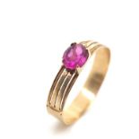 Pink gemstone and rose gold ring